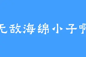 无敌海绵小子啊