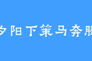 夕阳下策马奔腾