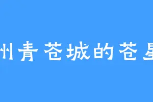 流州青苍城的苍星石