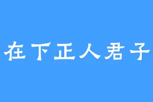 在下正人君子