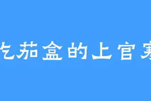 爱吃茄盒的上官寒月