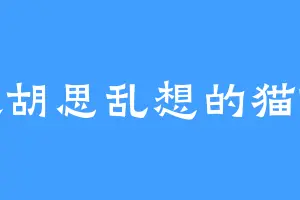 喜欢胡思乱想的猫咪咪