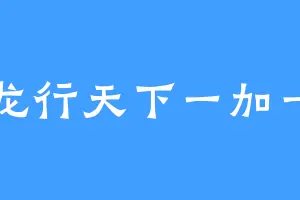 龙行天下一加一