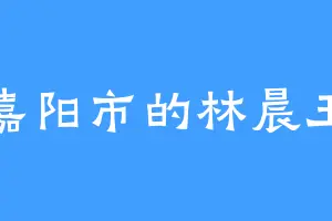 嘉阳市的林晨玉
