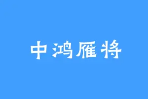 中鸿雁将