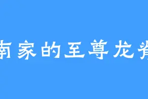 南家的至尊龙脊