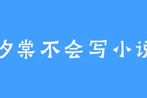 汐棠不会写小说