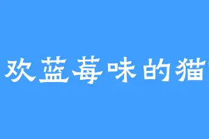 喜欢蓝莓味的猫咪