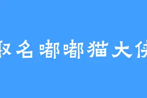 取名嘟嘟猫大侠