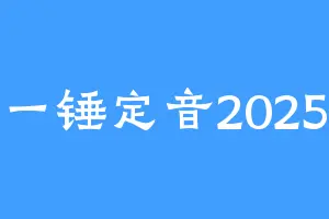 一锤定音2025