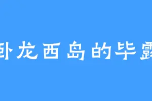 卧龙西岛的毕露